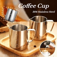 Coffee Milk Frothing Pitcher 304 Stainless Steel Pull Flower Cup With Scale Barista Latte Art Frothe
