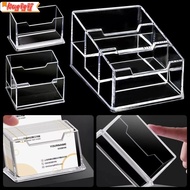KUGIGIEI 1Pcs Bussiness Card Holder, 1/2/3 Grids Acrylic Plastic Business Card Box, Display Stand Sc