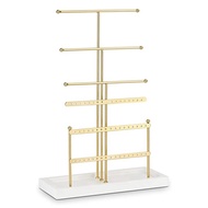 Jewelry Organizer Tabletop Jewelry Holder 6Tier Jewelry Tree Display Stand with TrayFor Earring Neck