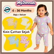 (6-36M) Baju Tidur Budak Perempuan Baby Girl Pyjamas SDM T-Shirt Seluar Panjang Baby Clothing