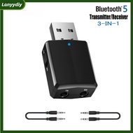 NEW Usb Bluetooth-compatible 5.0 Transmitter Receiver 3 In 1 Edr Adapter 3.5mm Aux Cable For Tv Pc Stereo Audio