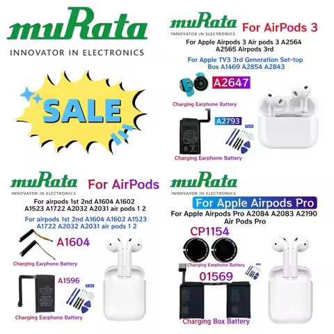 Replacement Battery for AirPods 1 2 3 Pro Pro1 Pro2 AirPods3 A2565 A2564 A2083 A2084 A2190 Wireless 