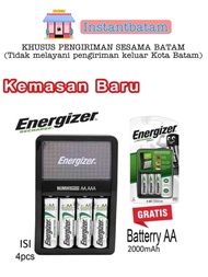 921 Charger Baterai AA / AAA + 4 Baterai AA 2000 mAh 4 Slot Energizer Maxi Original