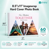 Pixajoy 8.5" x 11"/ 11" x 8.5" Imagewrap Hardcover PhotoBook , 60pgs print Photo album cuci gambar c