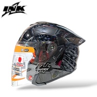 Helm INK TERRA 2 Solid Black glossy| double visor | ink original | helm hall face