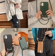 包郵 可斜孭可掛頸 皮質手機殼連斜孭掛繩 iPhone case with strap 💕iPhone 13/13pro/13promax/SE2/7/7+/8/8+/X/XR/XS Max/11/11pro/11pro max/12/12pro/12pro max