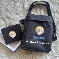 Blue lock sling bag blue lock wallet mini canvas sling bag nagi chigiri rin itoshi sae kungami shido