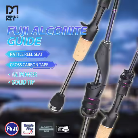 FISHINGFANS FUJI ALCONITE GUIDE RATTLE REEL SEAT AA CORK HANDLE UL SOLID TIP LURE WT 1-8G SPINNING C