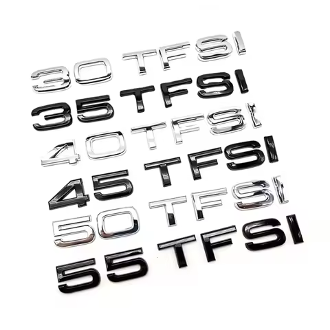 3D Car Styling 30 35 40 45 50 55 60 TFSI Logo Decal Emblem Rear Trunk Badge Sticker For Audi A1 A3 A