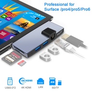 Microsoft Surface Pro 4/5/6 100Mbps Ethernet Port, 4K HDMI, 2 USB 3.0 Ports, SD/TF Card USB 3.0 Alum