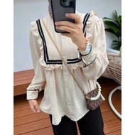 KOREAN BLOUSE RUFFLE BLOUSE/, latest women's tops Korean women's blouse/ latest women's tops