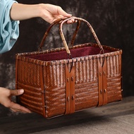 7 Julai Beg Wanita Baru yang Popular, Beg Tangan Anyaman Buluh, Beg Kecil Serbaguna untuk Komuter, B
