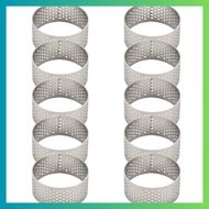 10Pcs 4.5cm Round Stainless Perforated Seamless Tart Ring Quiche Ring Tart Pan Pie Tart Ring with Ho