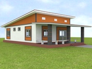 แบบบ้านโมเดิร์นชั้นเดียว P-38 ราคาถูกพร้อมยื่นก่อสร้างได้เลย พร้อมรายการประมาณราคา BOQ ครับ ปรับเปลี