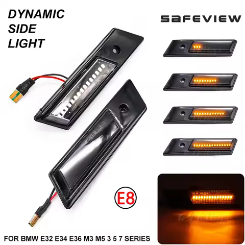 2pcs For BMW 3 5 7 Series E32 E34 E36 1990-1996 Dynamic Flashing Led Side Marker Turn Signal Light A