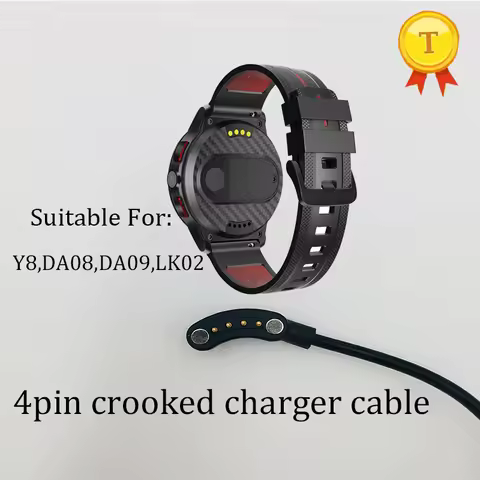 4pin bending magetic charger cable for y8 4g lte smart watch DA08 DA09 LK02 smartwatch original croo