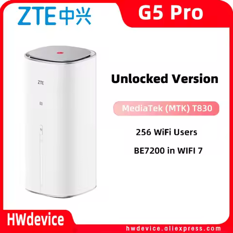 ZTE MC8512 G5 Pro CPE Router AI 5G FWA WiFi 7 BE7200 Support SA and NSA Dual 2.5G Ethernet Ports NFC