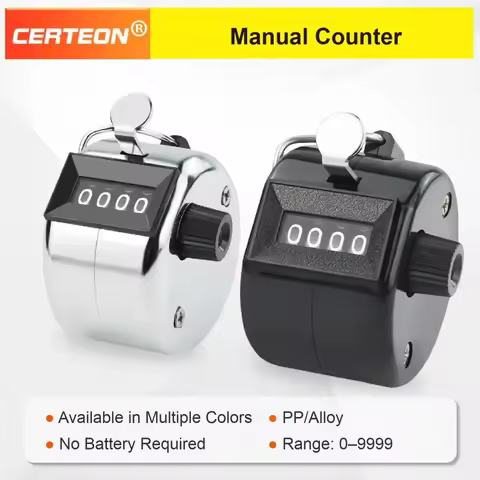 Manual 4 Digit Tally Counter Handheld Mechanical Clicker Plastic People Counter for Events Warehouse