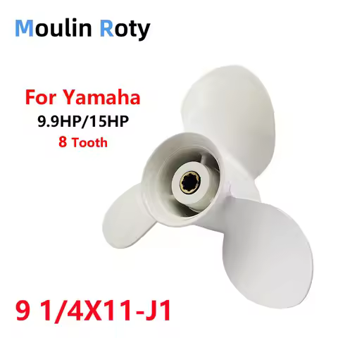 63V-45943-10-El-00 Aluminum 9 1/4X11-J1 Propeller for Yamaha 9.9Hp 15Hp Outboard Motor