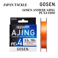 GOSEN ANSWER AJING PE X4 150M BRAIDED LINE