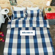 Vỏ chăn lồng ruột 2mx2m2 có khóa kéovải cotton poly hànmẫu karo kẻ bao diêm Bà Béo Kho chăn ga gối