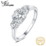 JewelryPalace Moissanite Diamond GRA D Color 1.4ct 925 Sterling Silver 3 Stone Wedding Engagement Ring for Woman Luxury Ring 100% Passed The Diamond Selector