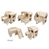 [Homyl] Wooden Hamster House Detachable Hamster Hideout for Lemmings Hamster Mouse