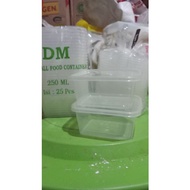 Food CONTAINER/ CLEAR PLASTIC FOOD BOX SIZE 250 ML/ DM 250ML