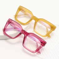 0-400 degrees HD new concave treatment, angular women's anti-blue reading glasses, spring legs, midd