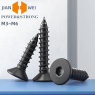 M3 M4 M5 M6 Flat Head Socket Hexagon Self-tapping Screws 8.8 Grade Alloy Steel Black Countersunk Sel