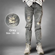 Bruno Art Ripped Gray 28-38 Jumbo SlimFit Stretch Jeans