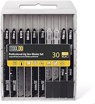 TOOLDO Jigsaw Blades Set 30 Piece , Assorted Professional Jig Saw Blades for T-Shank,Wood and Metal Cutting, Replacement Saw Blade for Dewalt , Bosch ,Milwaukee , Makita,Ryobi and Rockwell Jig Saws