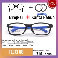 Flexi 08 Kaca Mata Anti Biru Gajet Untuk Kanak-Kanak Anti Blue Light Glasses For Kid Gaming Screen G