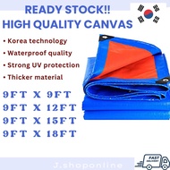 Blue Orange Waterproof Canvas Kanvas Tarpaulin Sheet Canopy Camping Khemah Kereta Lori Pasar malam t