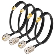 Kabel SMA ke UHF 4-Jenis yang telah dinaik taraf, Kit 1.64 kaki, setara dengan LMR200, Kabel SMA ke 