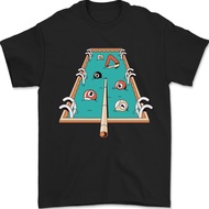 Retro Style 80s 90s Graphic 9-Ball Pool Fun Pool Mashup Mens T-Shirt 100% Cotton