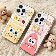 Casing Telefon Anti-Jatuh SpongeBob dengan Holder Tersembunyi For Poco M6 M4 M3 Pro M7 C65 C75 C85 C