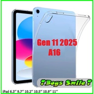 Shockproof case for iPad 11th Gen 11 Inch A16 2025 Gen A3355 A3356 transparent back
