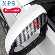 Xps GTIOATO 2PCS รถกระจกมองหลังคาร์บอนไฟเบอร์ Rain Shield Shade Auto Rain Eyebrow สำหรับ Mitsubishi Xpander Mirage Strada Montero Sport Pajero L300