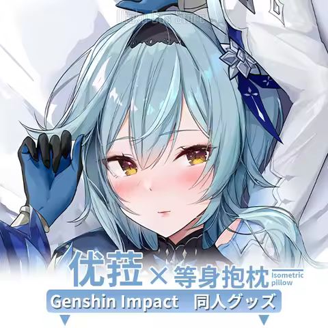 Genshin Anime Impact Eula 2WAY Hing Body Pillow Case Dakimakura Cover Japanese Cushion Bedding Xmas 