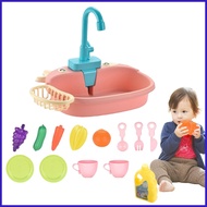 Kitchen Sink Play Set Dishwasher Playing Sink Reusable Play Kitchen Toy Accessories Pretend Role Play Kitchen coelmy