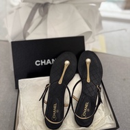 Chanel香奈兒 珍珠款涼鞋38.5