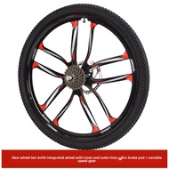 Mountain Bike Wheel Set Rims 20/22/24/26 Inch One-Piece Wheel Disc Brake Shifting Wheel Hub Bicycle 