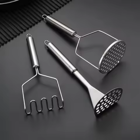 Potato Masher Manual Fruit Vegetable Masher Stainless Steel Kitchen Pressure Mud Machine Food Crushe