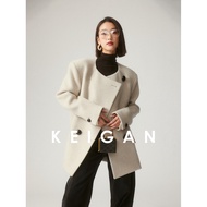 Black Label Limited Edition Alpaca-Mohair Blend Leather Buckle Warm Suit Coat