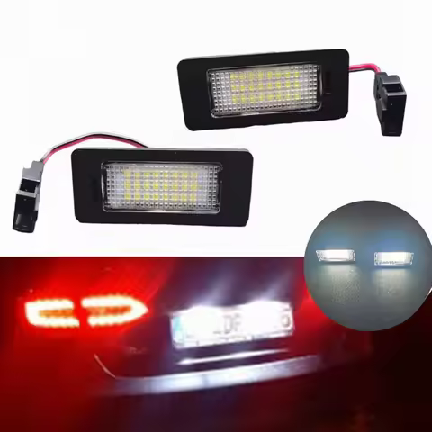 2PCS Canbus Error Free LED License Plate Light White Number Lamp For Audi A1 A4 B8 A5 S5 A6 S6 A7 5D