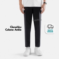 CLONOHKU - Black Men's Ankle Pants Slimfit Sirwal/ Men's Formal Material/ / Cropped Pants Men's ankl