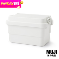 มูจิ กล่องเก็บของที่ทนทาน L (รุ่นใหม่ 50L) - MUJI PP Sturdy Storage Box /L (New Ed. 50L : W60 x D39 