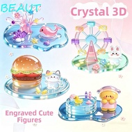 BEAUT 3D DIY Crystal Stickers, Drop Glue Whale Cartoon Stacking Stickers, Cute Design Bear Rabbit Ha