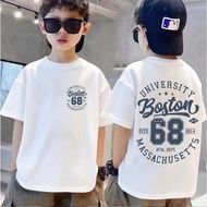 COD in stock Coolbo New Retro-style Digital "68" Printed Skin-friendly Short-sleeve Boy's Children's